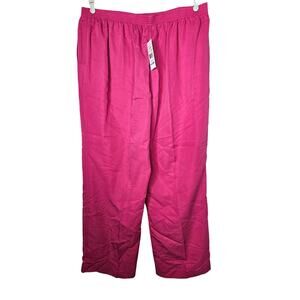 NEW Alfred Dunner 20W Pink Elastic Waist Pant Preppy Career Casual Comfort